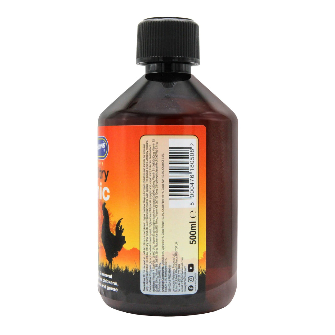 Johnson's Poultry Tonic 500ml label: composition, additives and analytical constituents