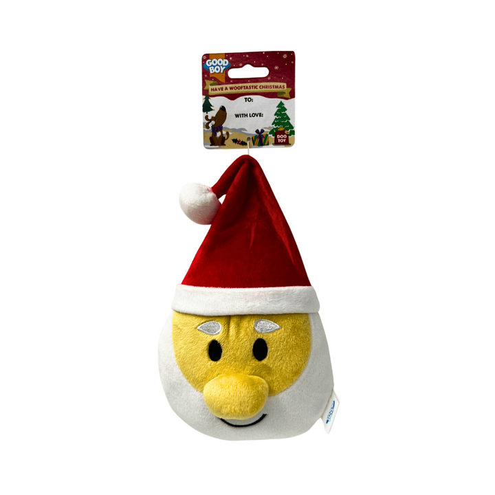 Good Boy Santa Head Soft Plush Dog Toy