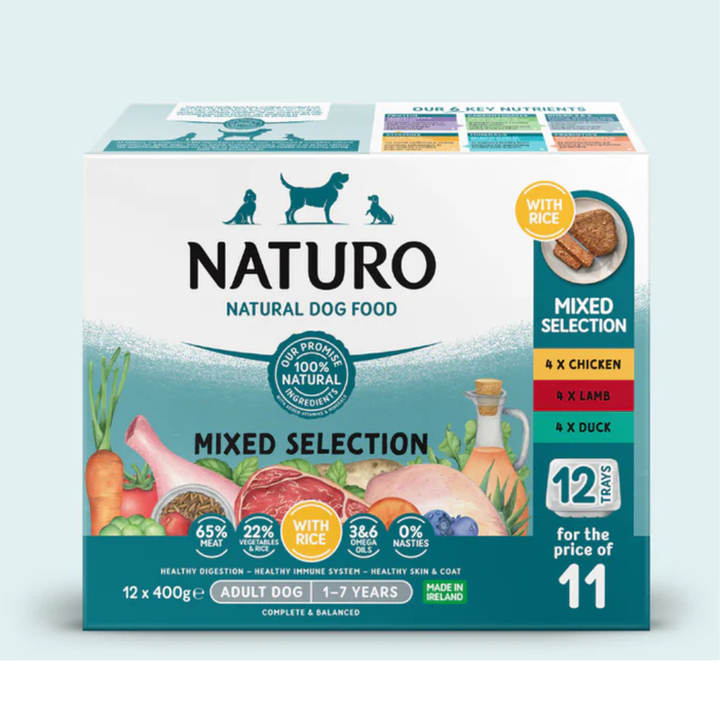 Naturo Variety Pack Wet Dog Food 400g x 12