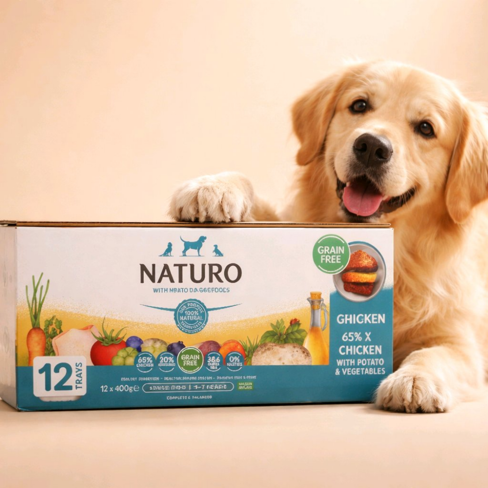 Naturo Adult Dog Grain Free Chicken & Potato with Vegetables - 400g Trays x 12