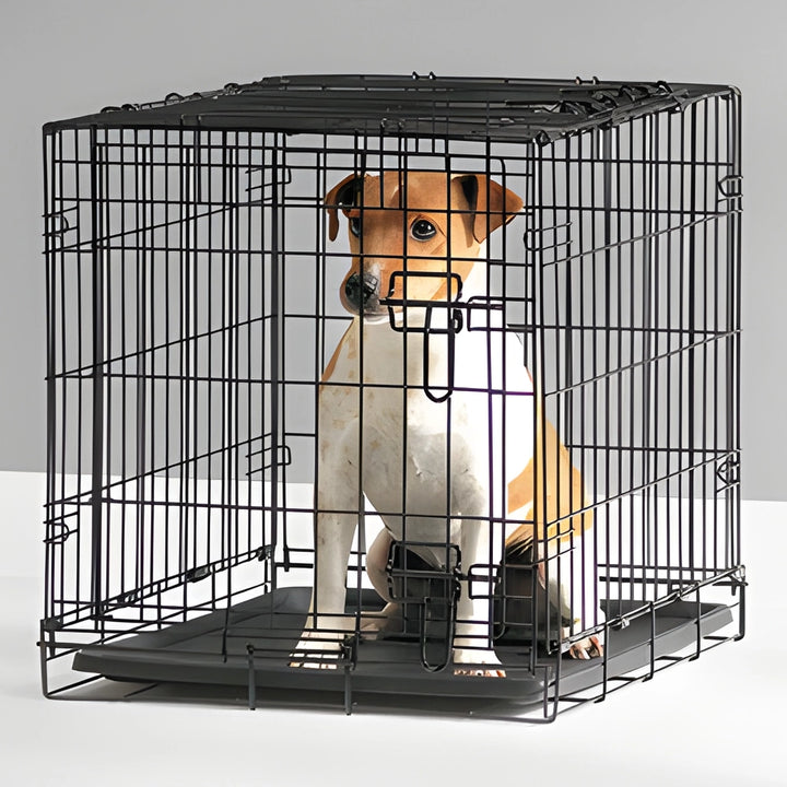 61cm Savic Dog Cottage Crate Black