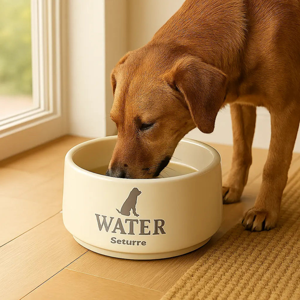 Scruff Icon water Bowl Cream Ceramic