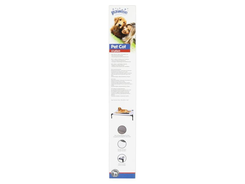 Pet Cot Raised Comfort Bed – Grey 76x62cm