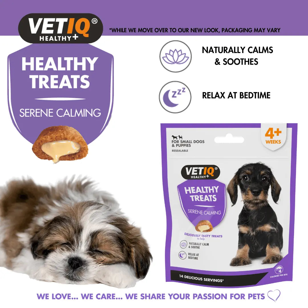 VETIQ Healthy Treats Serene Calming for Puppies: naturally calms and soothes, relax at bedtime