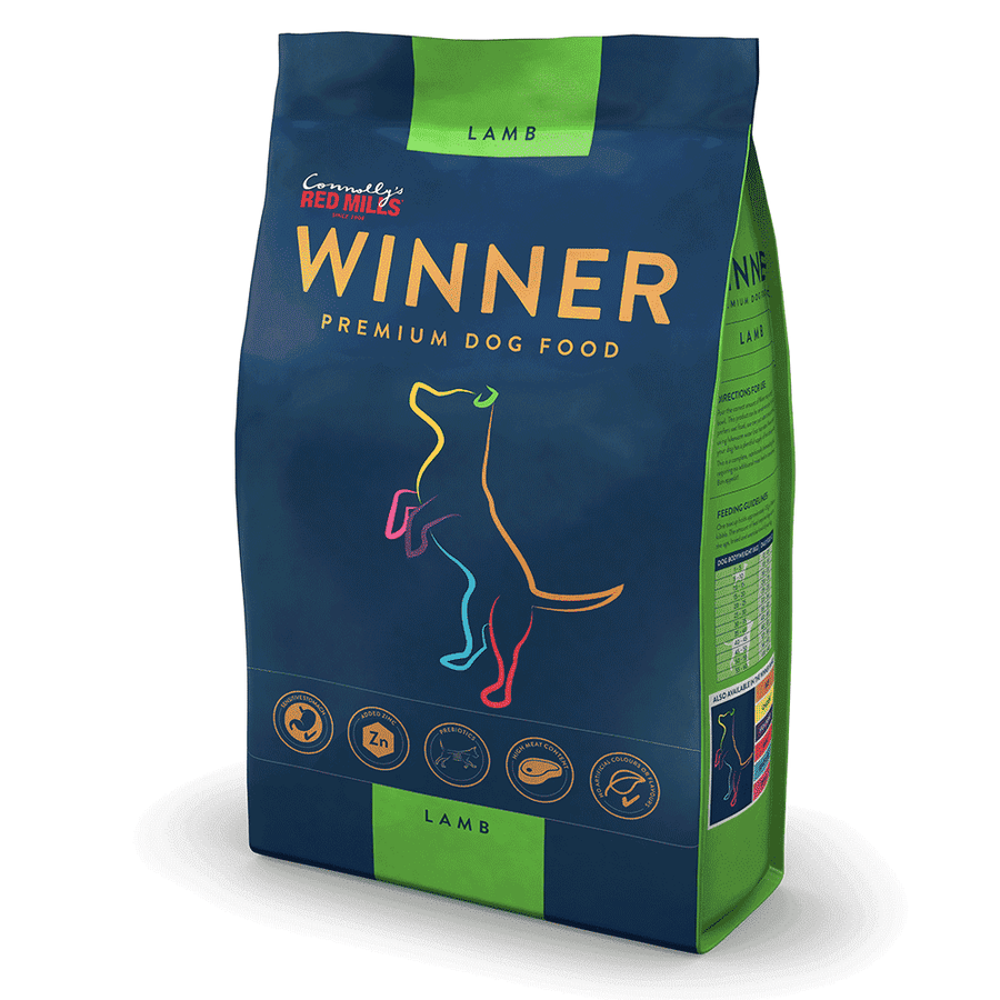 Red Mills Winner Sensitive Lamb dry dog food bag, front of pack