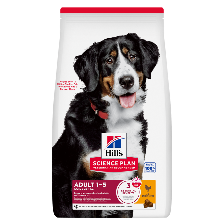 Hill's Science Plan Large Breed Adult Dog Food with Chicken bag, current front of pack