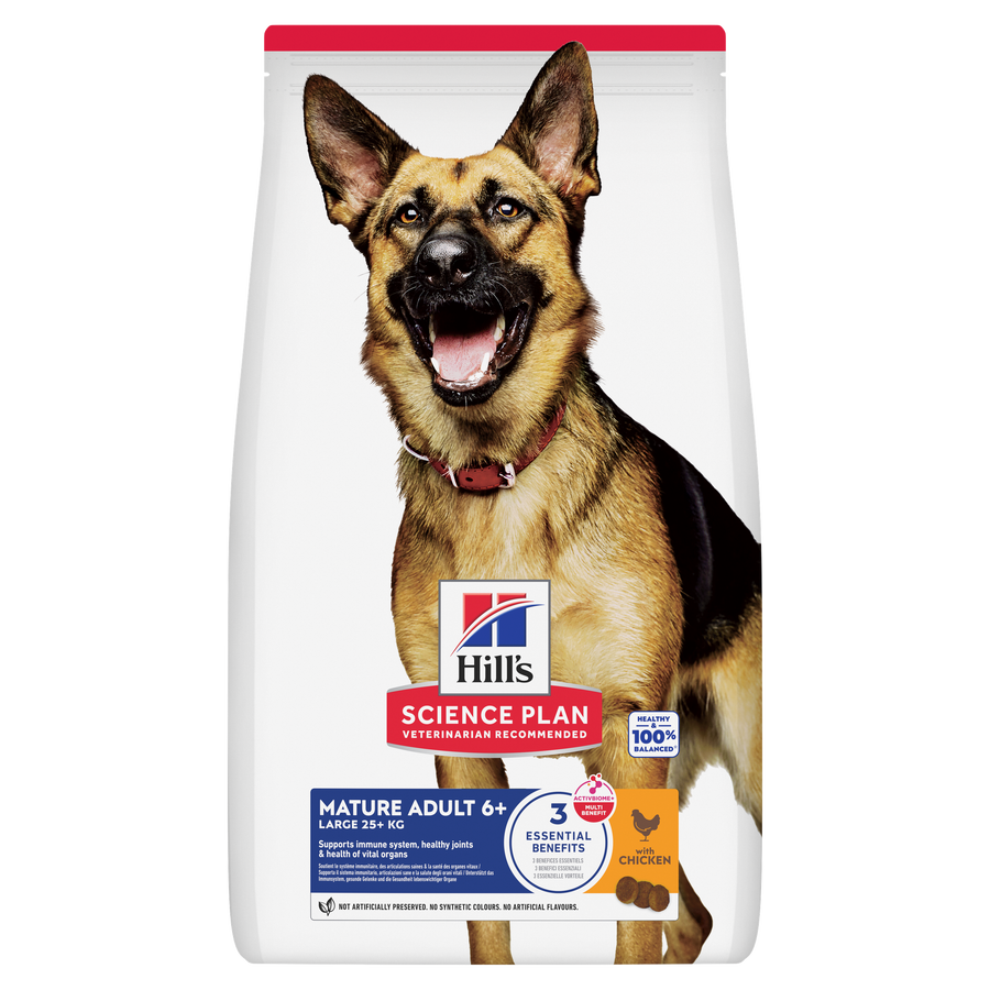Hill's Science Plan Large Breed Mature Adult 6+ Dog Food with Chicken, front of pack