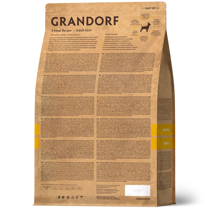 Grandorf 4 meat receipe for Small Breeds Dogs