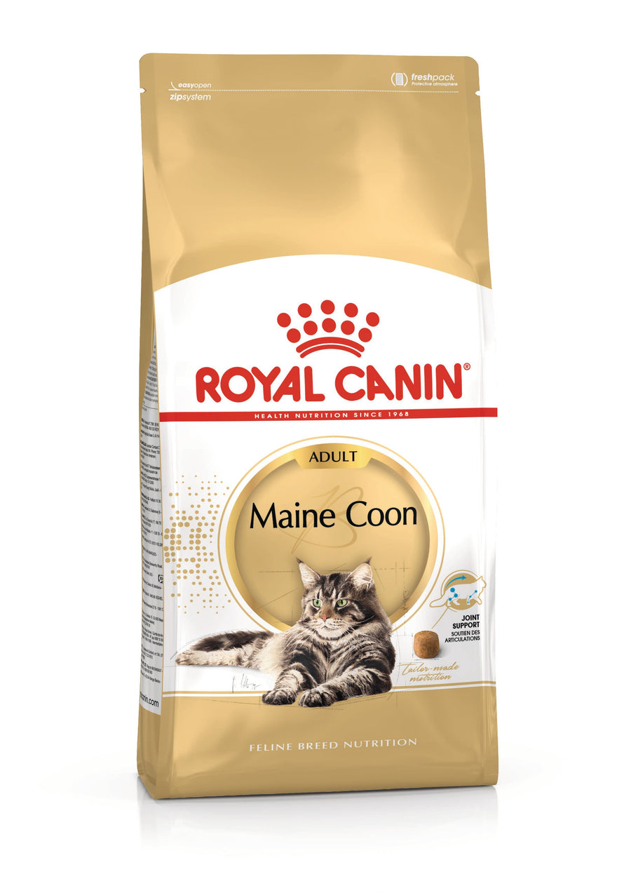 Royal Canin Maine Coon Adult dry cat food bag, front of pack