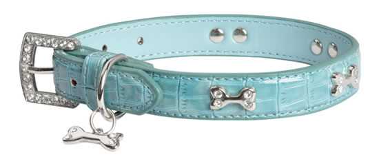 Blue Diamante Bone Dog Collar Petworld.ie