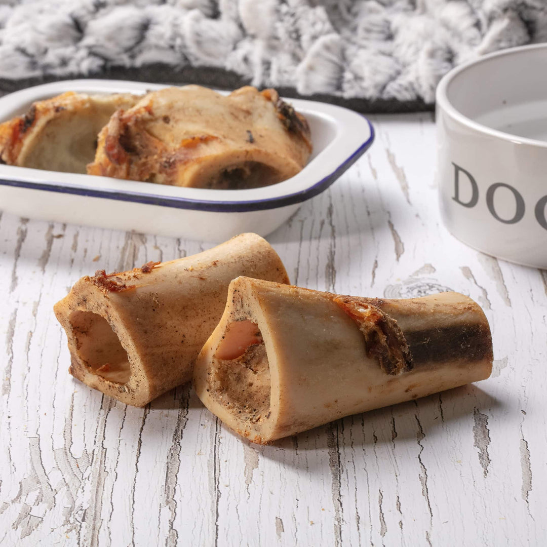Two bone-shaped treats 