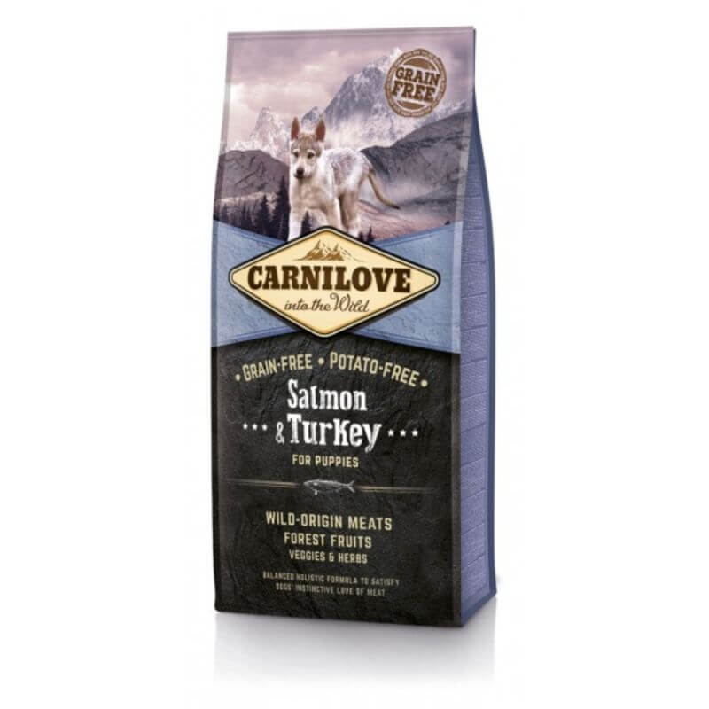 carnilove puppy salmon and turkey dog food 12kg
