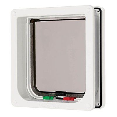cat mate 4 way locking cat flap white.