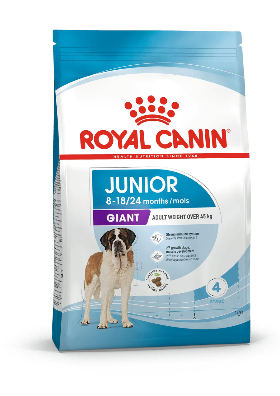 Royal Canin Giant Junior dry puppy food bag, front of pack