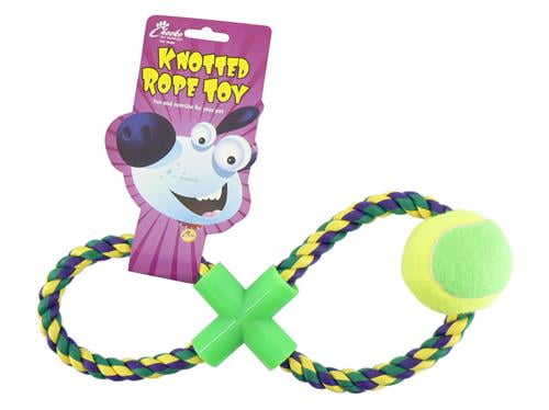 figure 8 rope toy for dogs with ball
