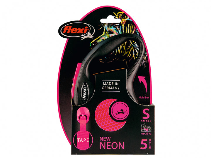 flexi pink reflective dog lead sml 5m