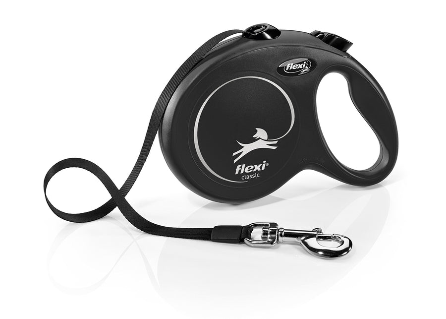 Flexi Classic Large 5m retractable tape dog lead in black