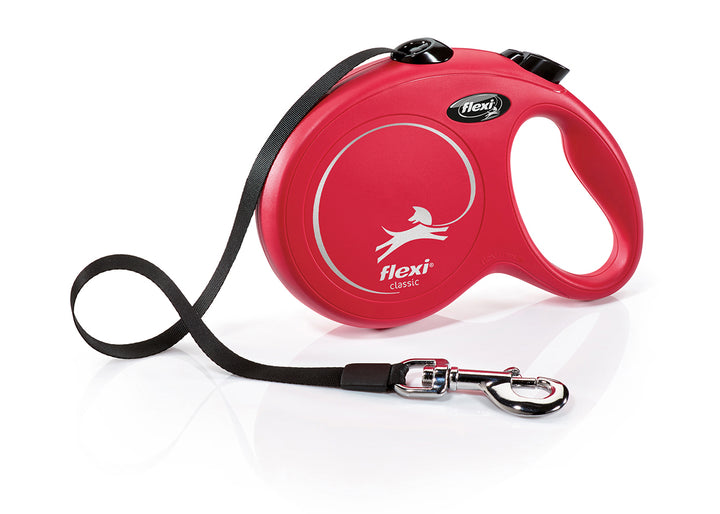Flexi Classic Large 5m retractable tape dog lead in red