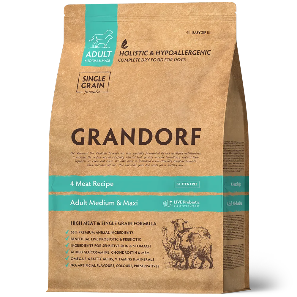 Grandorf 4 meat receipe for Medium and Large Breed Dogs