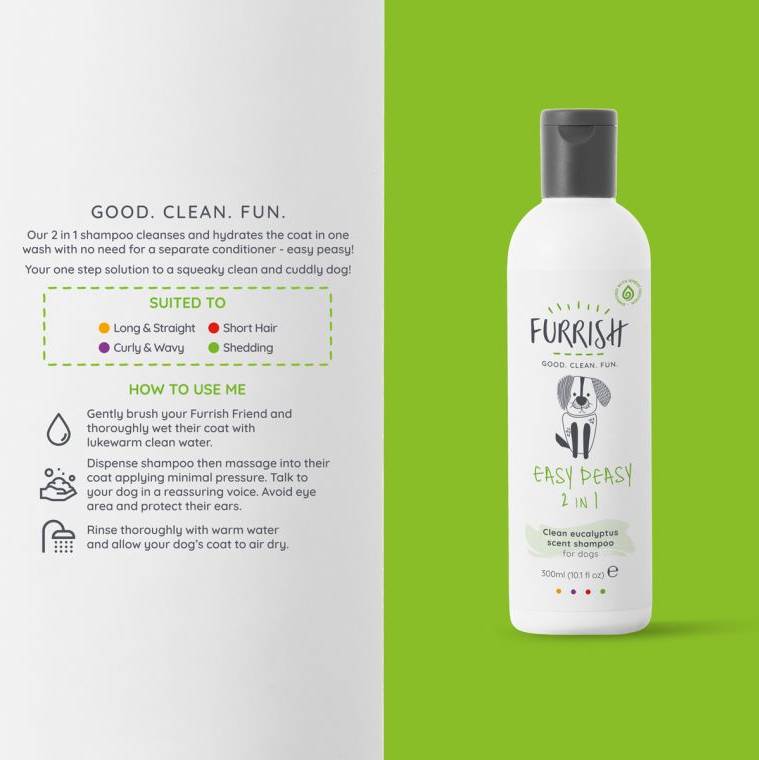 Furrish Easy Peasy 2 in 1 Dog Shampoo 300ml - PetWorld