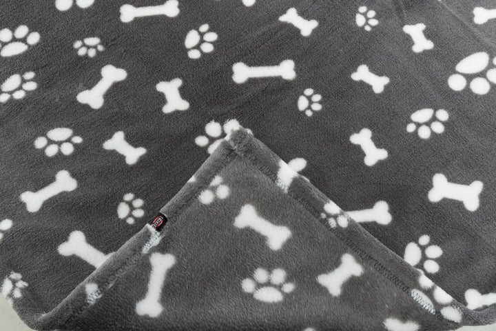 grey dog plush blanket