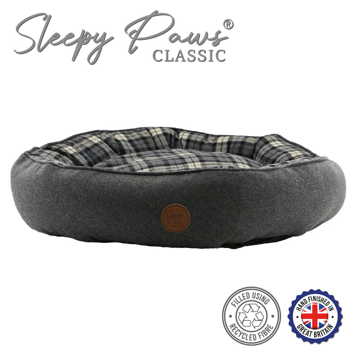 Sleepy Paws Tartan Donut Pet Bed