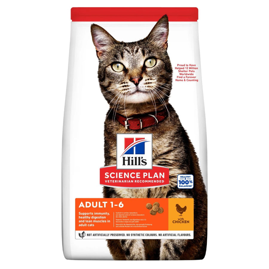 Front view of Hill's Science Plan Adult Dry Cat Food with Chicken – 300g bag

