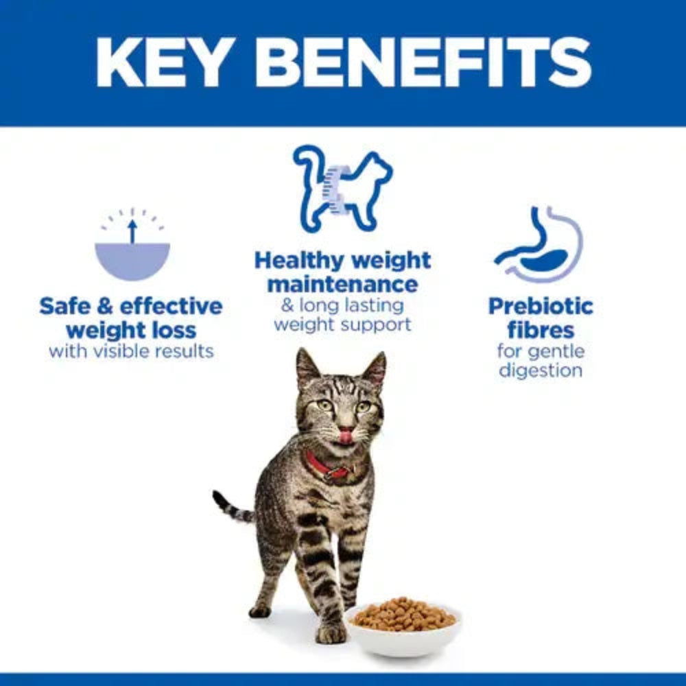 Chicken-flavoured cat food supporting safe weight loss and gentle digestion

