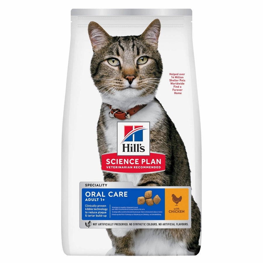 Front view of Hill's Science Plan Oral Care Cat Food – Chicken 1.5kg bag

