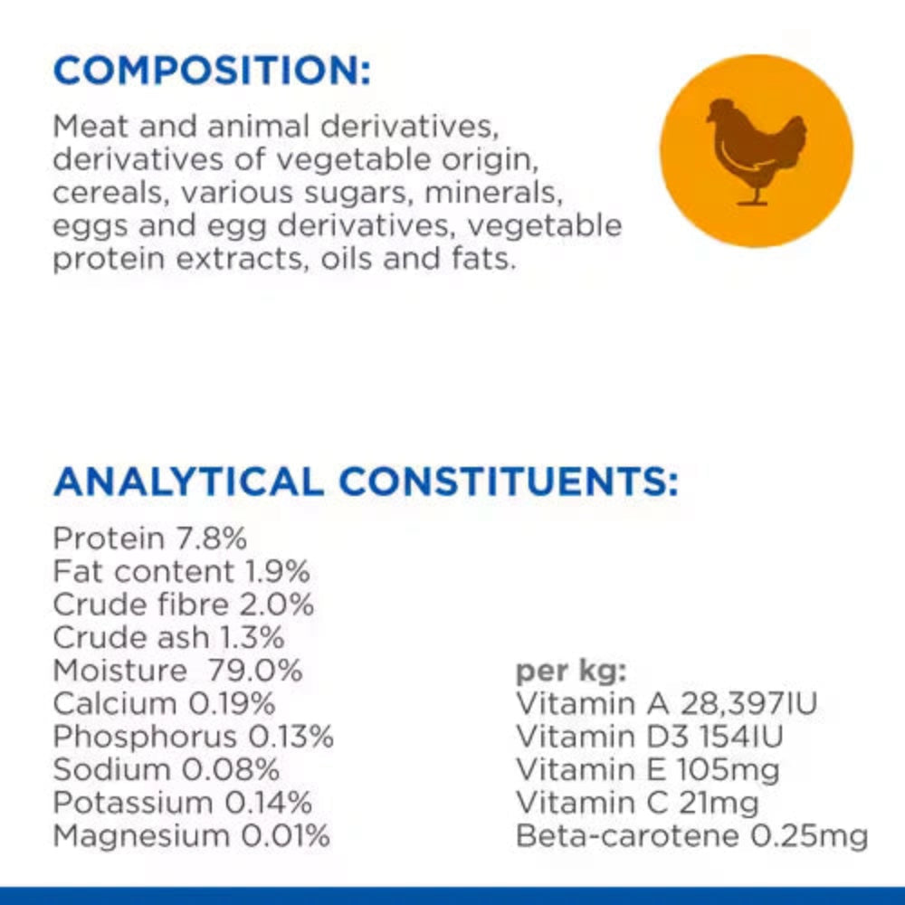 Chicken and fish wet cat food supporting weight control and digestion

