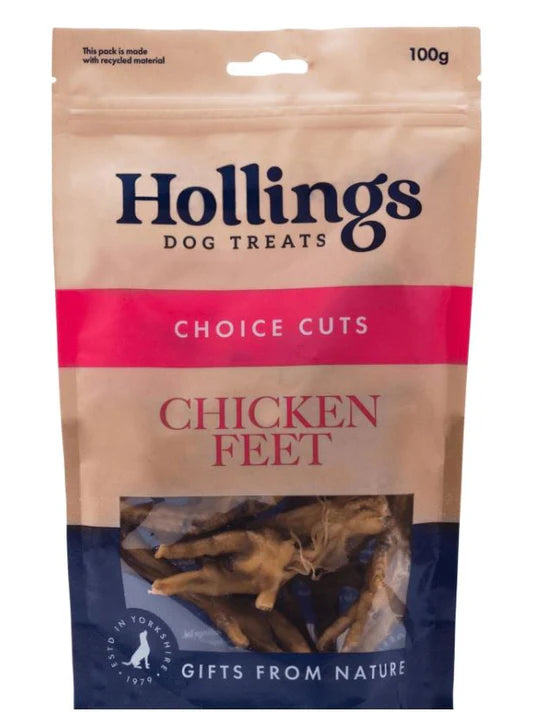 Hollings Dog Treats package with chicken feet 