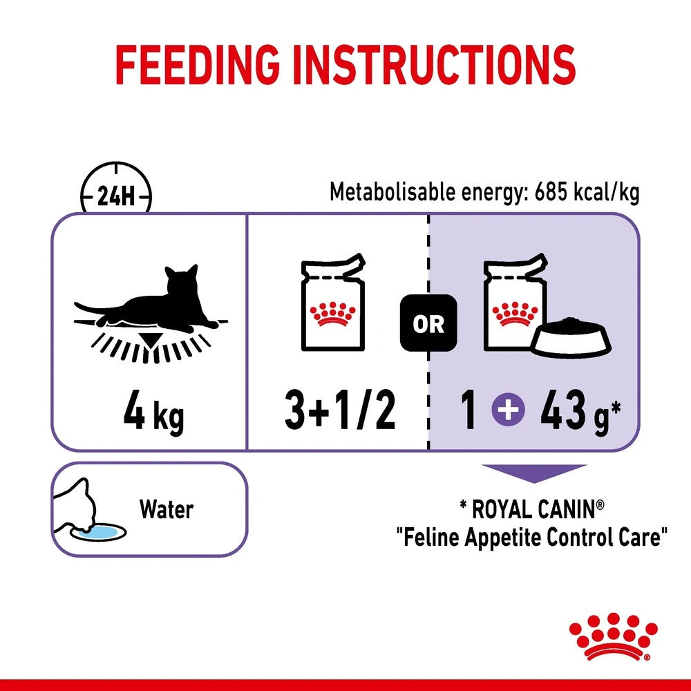 Royal Canin Appetite Control Wet Cat Food pouch for adult cats