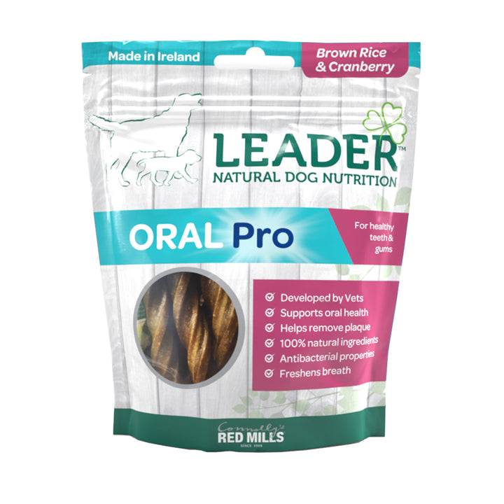 Leader Oral Pro Dental Sticks Brown Rice & Cranberry 130g pack, front