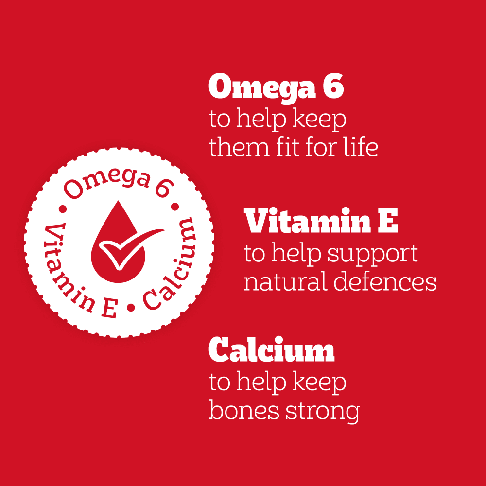Pedigree Schmackos benefits: Omega 6, Vitamin E and Calcium