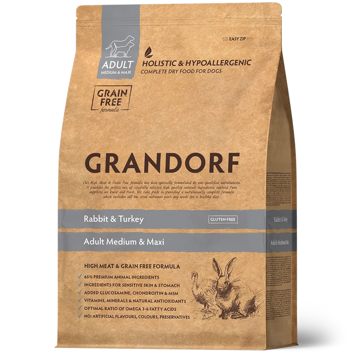 Grandorf Grain Free Rabbit and Turkey for Adult Dogs 1kg