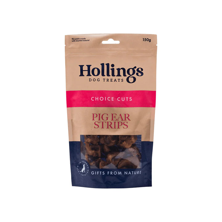 Package of Hollings Dog Treats Pig Ear Strips 