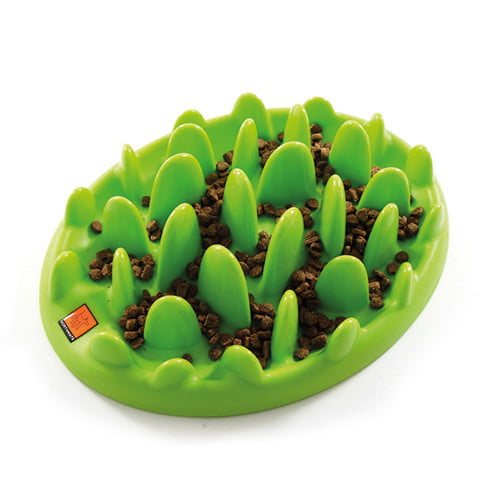 mini interactive green slow dog feeder