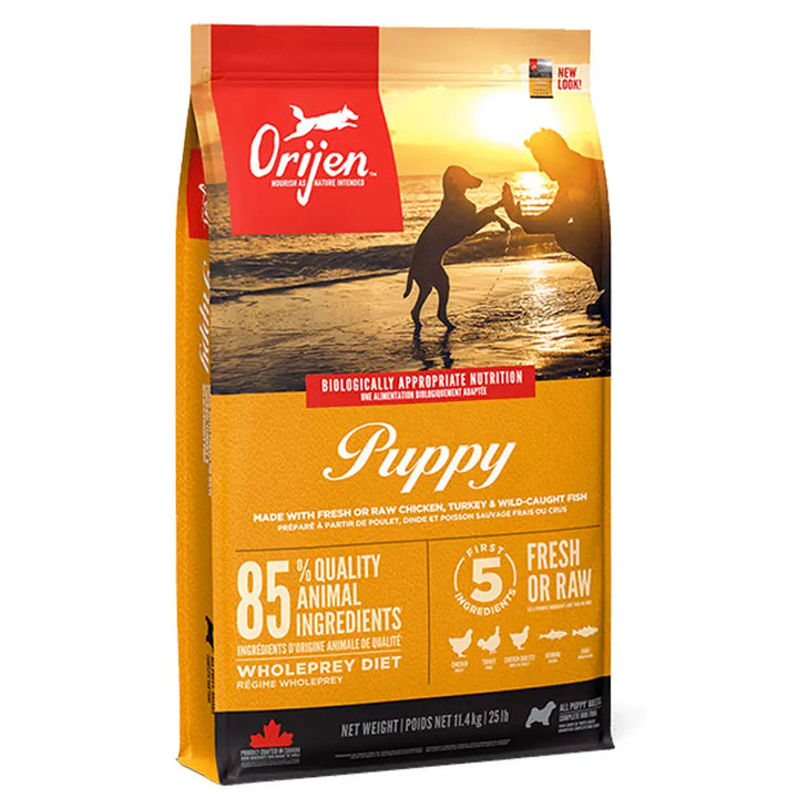 ORIJEN Puppy grain free dry dog food, front of bag