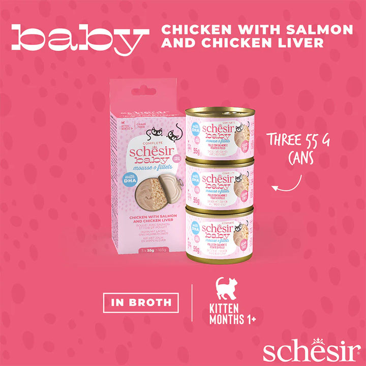 Schesir Baby Mousse & Fillets, 3x55g