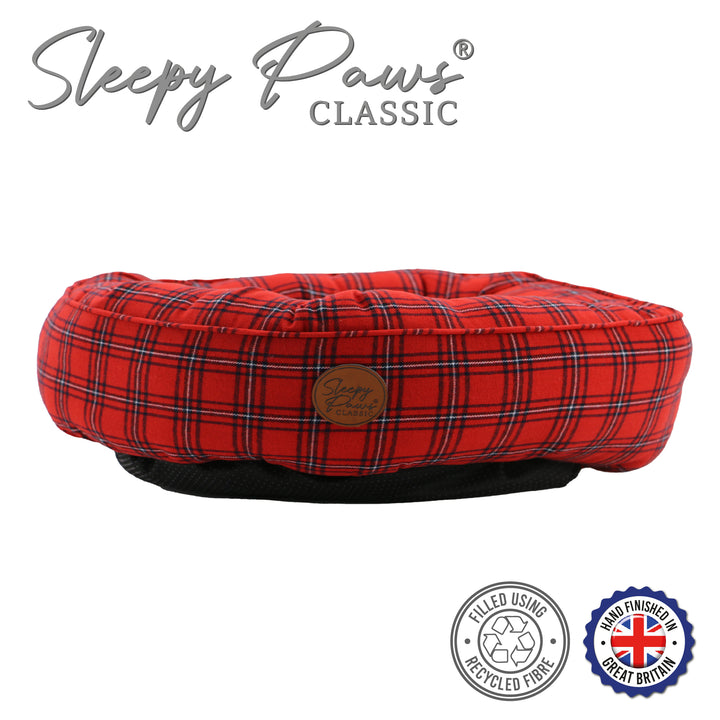 Sleepy Paws Tartan Donut Pet Bed