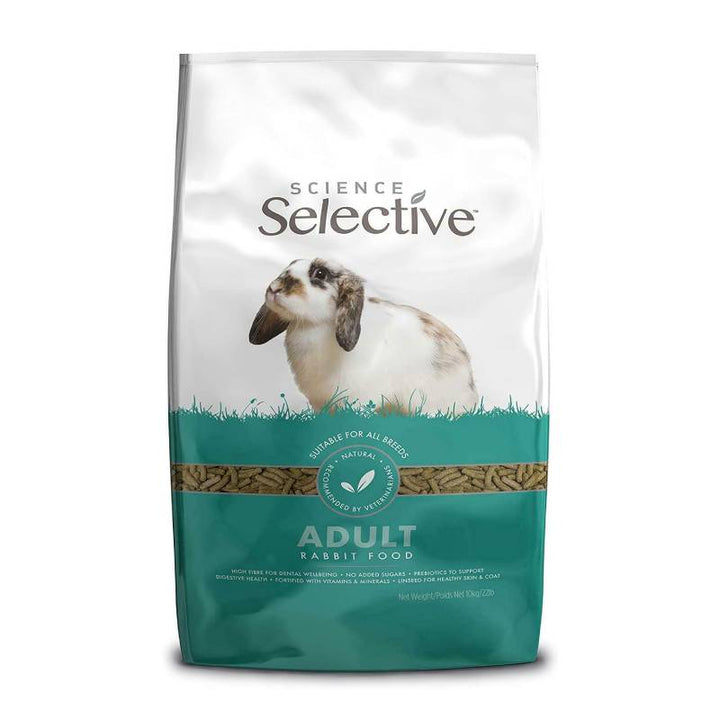 Science Selective Adult Rabbit Food 10kg bag, front of pack