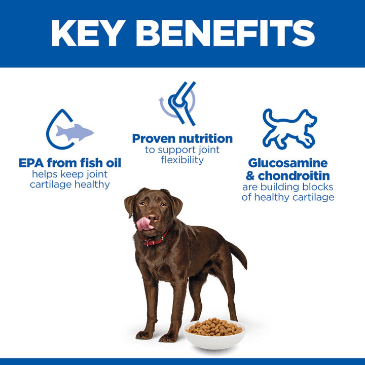 Hill's Healthy Mobility Large Breed key benefits: EPA from fish oil, joint flexibility, glucosamine and chondroitin