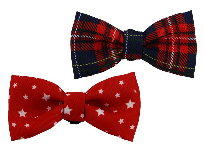 Soho Pet Bow Tie Tartan/Stars - 100% Recycled Fabric - PetWorld