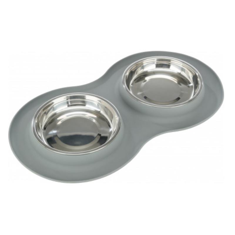 trixie silcone double pet bowl